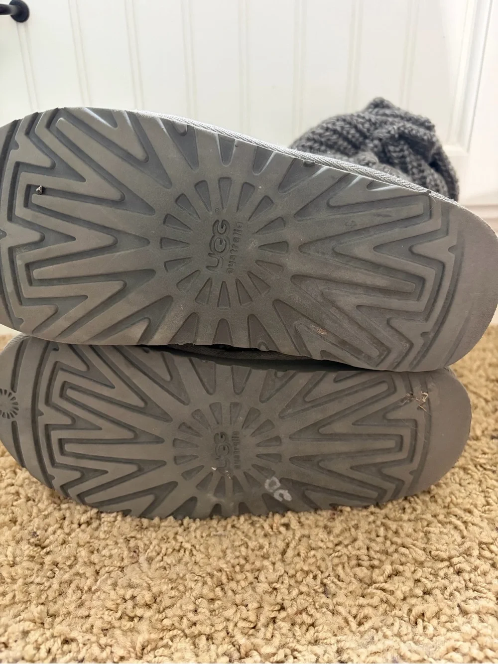 UGG Cardy Gray Boot Slippers Size 3
